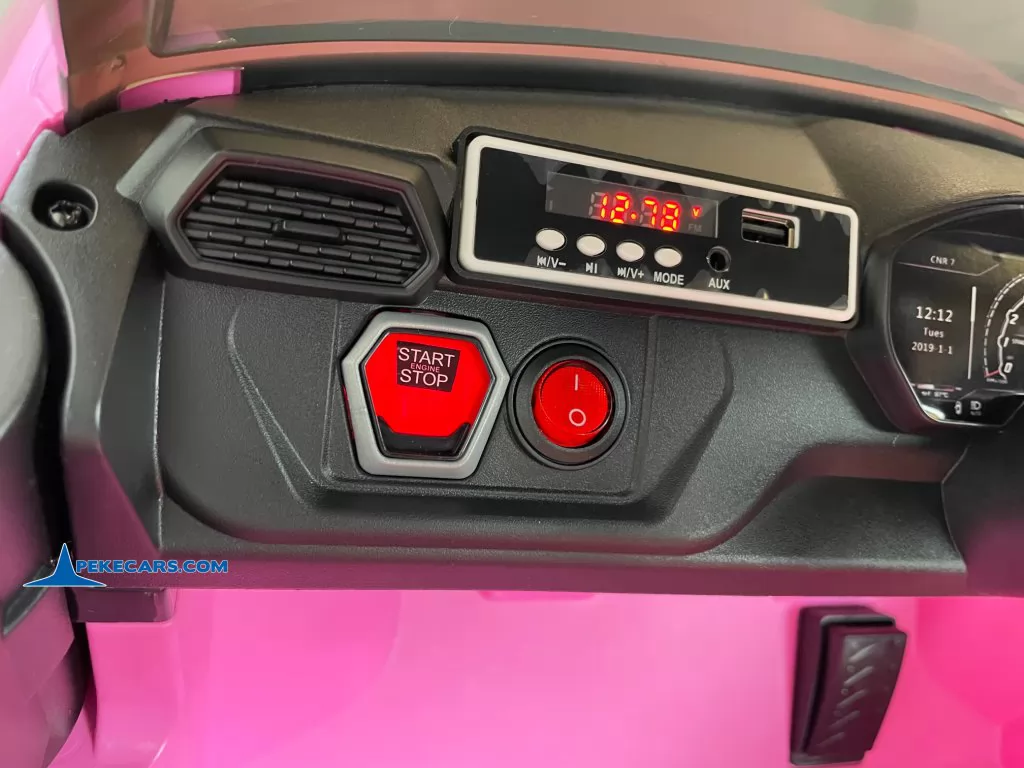 coche electrico niños lamborghini 12v urus rosa panel