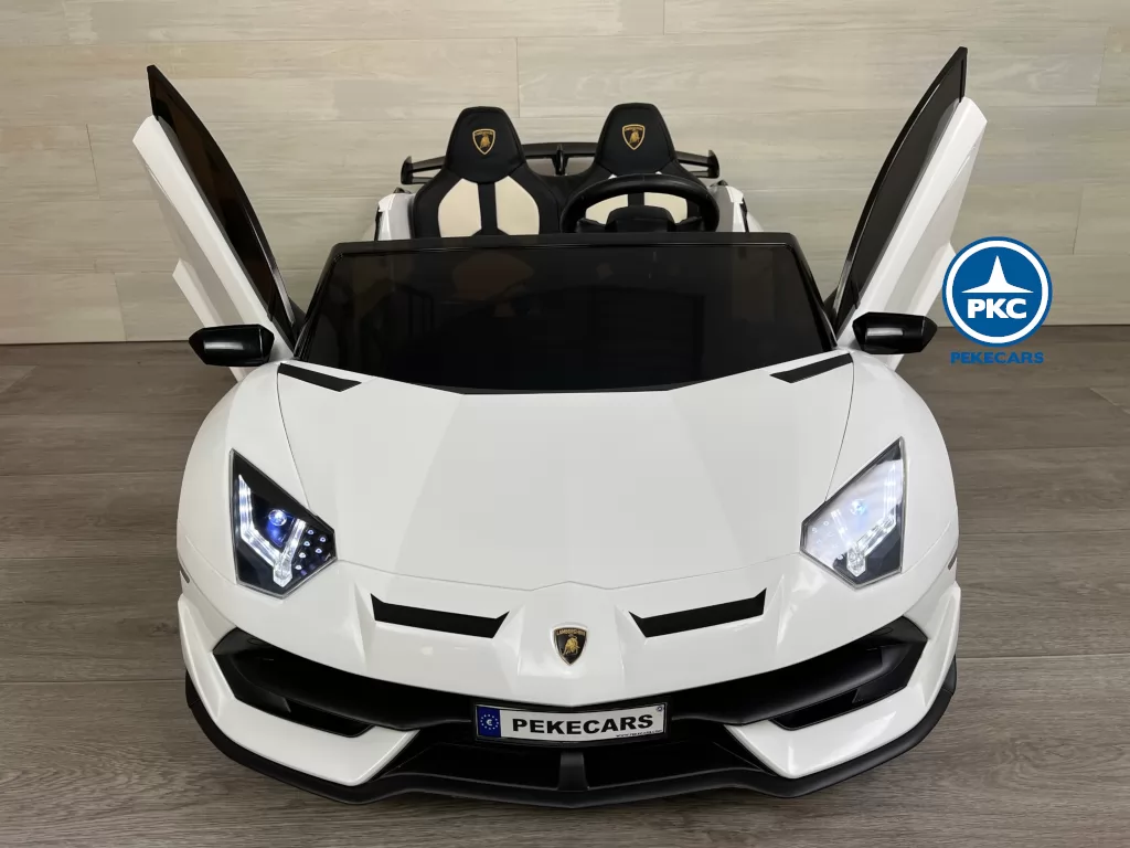 Lamborghini aventador 24v blanco frontal puertas abiertas