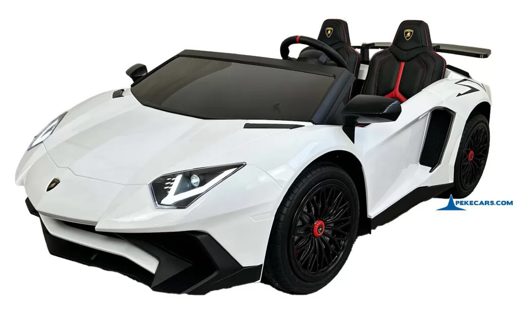 Lamborghini Aventador SV 2 Plazas 24V Blanco Con Ruedas Neumáticas