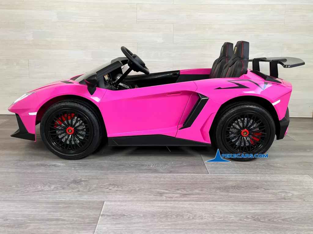 coches teledirigidos lamborghini aventador sv 24v rosa vista lateral