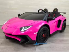 Lamborghini Aventador SV 2 Plazas 24V Rosa Con Ruedas Neumáticas