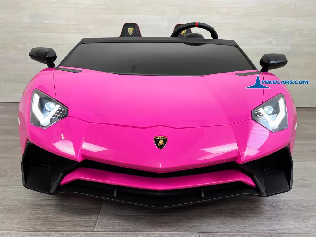 coches electricos para niños lamborghini aventador sv 24v rosa frontal