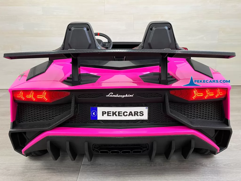 lamborghini aventador sv 24v rosa coches para niños vista trasera