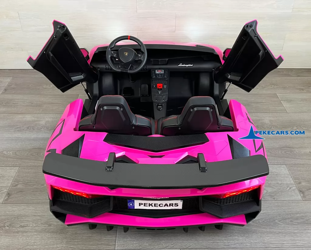 coches teledirigidos lamborghini aventador sv 24v rosa trasera puertas abiertas