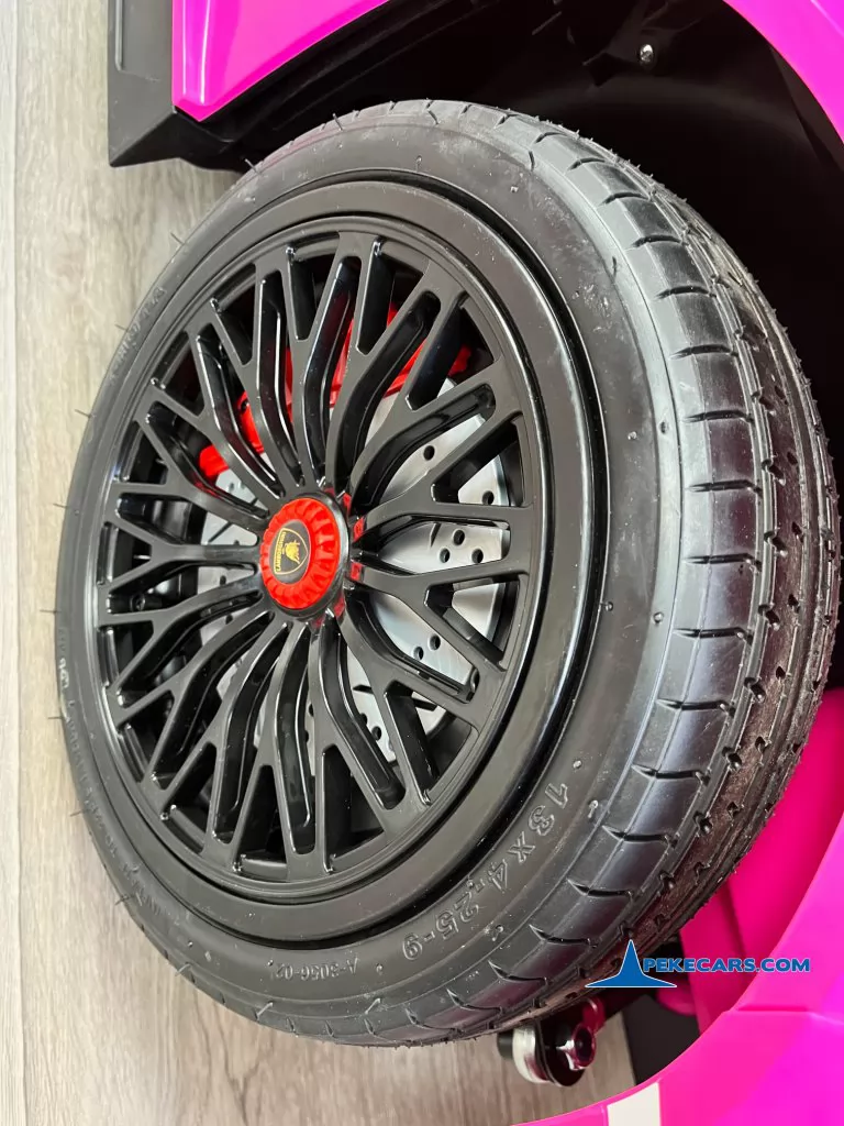 coches electricos niños lamborghini aventador sv 24v rosa ruedas