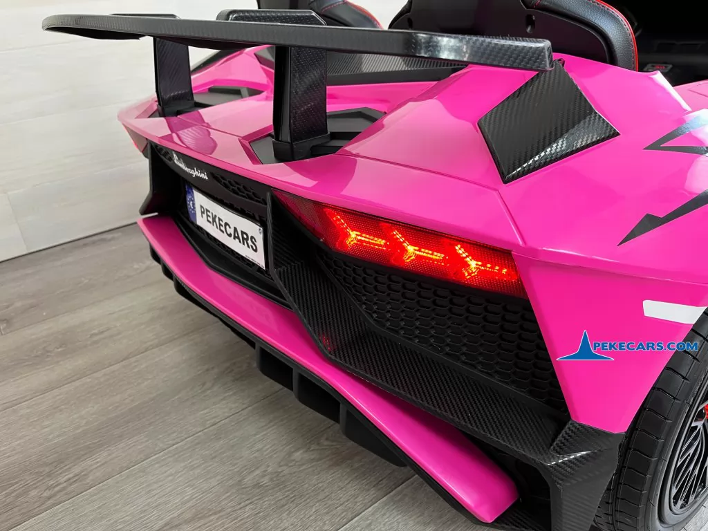 coches para niños lamborghini aventador sv 24v rosa vista trasera luces