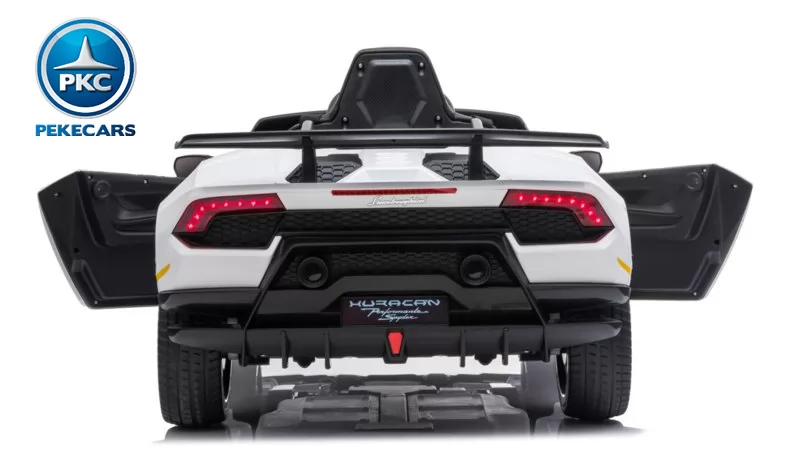 Lamborghini huracan blanco vista trasera puertas abiertas