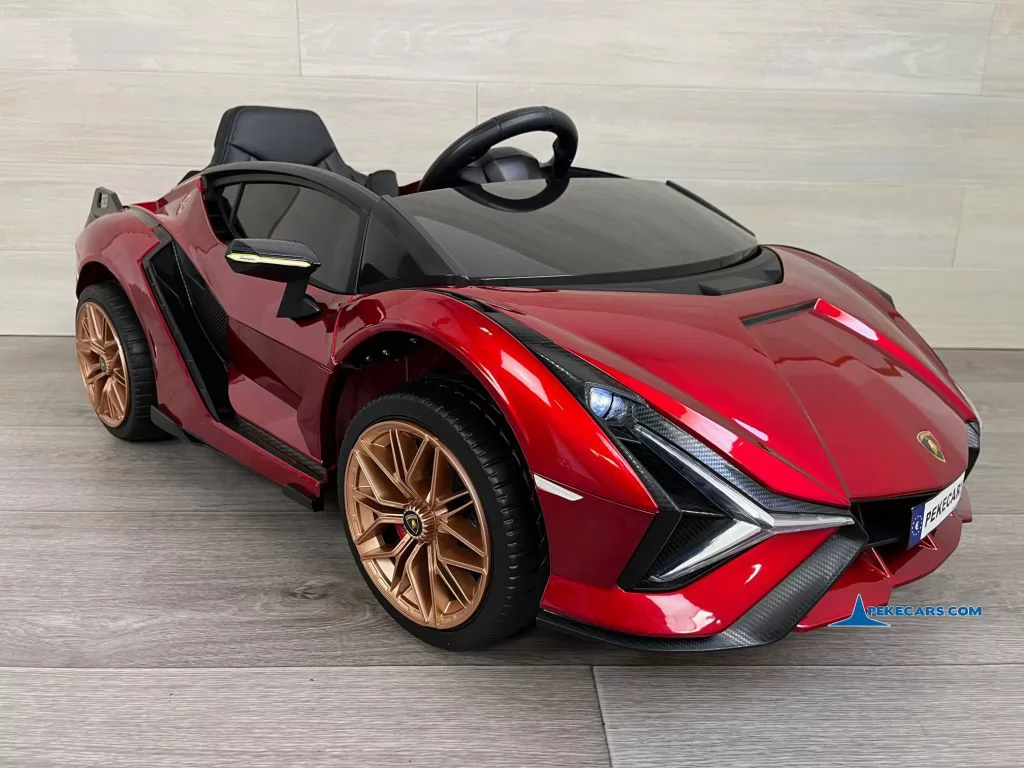 coches teledirigidos lamborghini sian 12v rojo vino