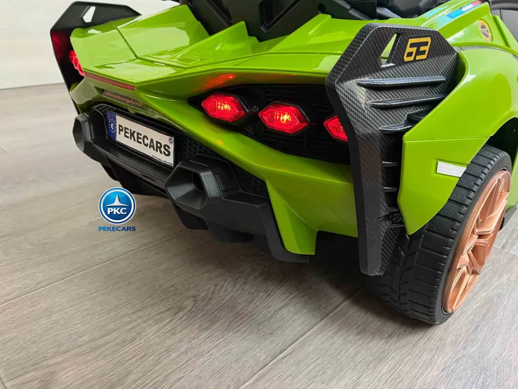 Lamborghini Sian 12V 2.4G Verde vista faro trasero