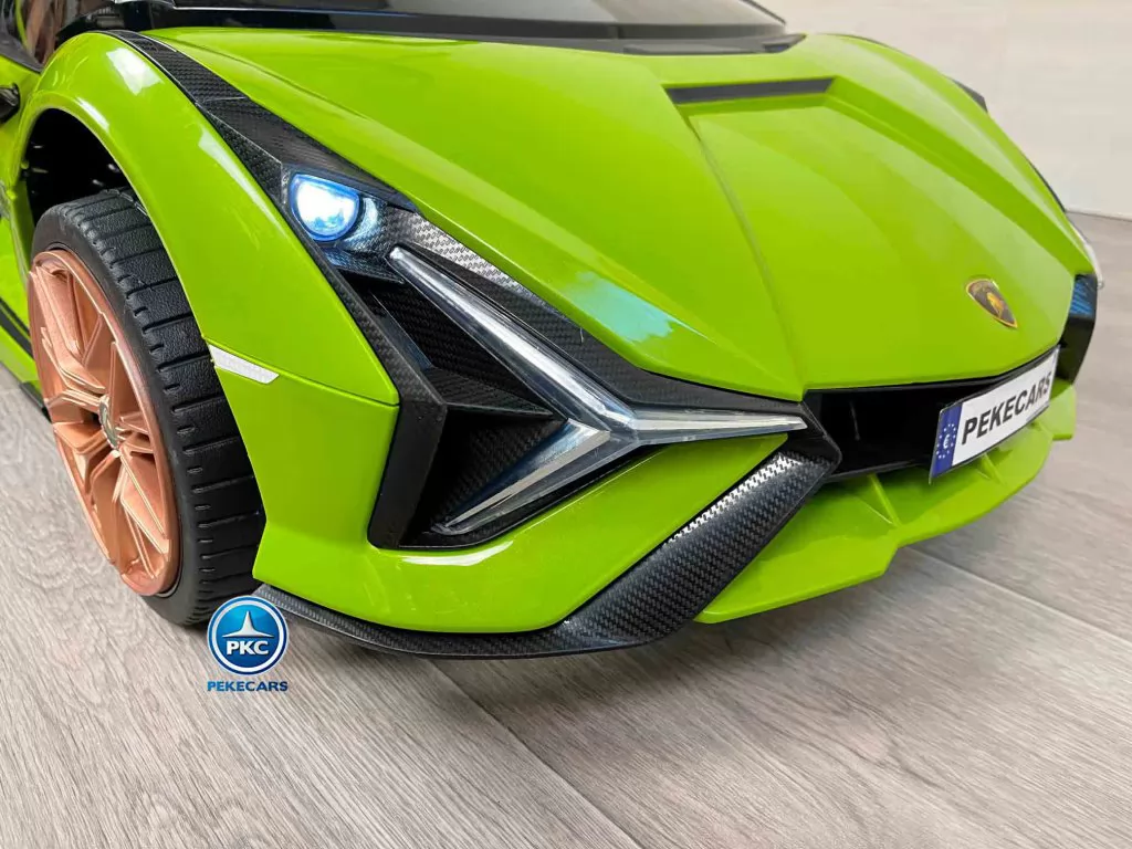 Lamborghini Sian 12V 2.4G Verde vista faro delantero derecho