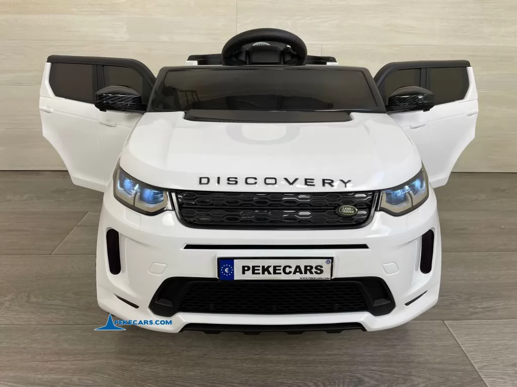 coches teledirigidos land rover discovery 12v blanco puertas abiertas