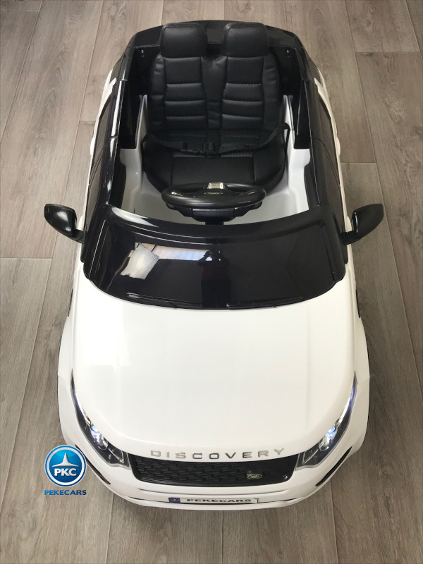 Coche eléctrico para niños Land Rover Discovery 12V MP4 blanco vista desde arriba