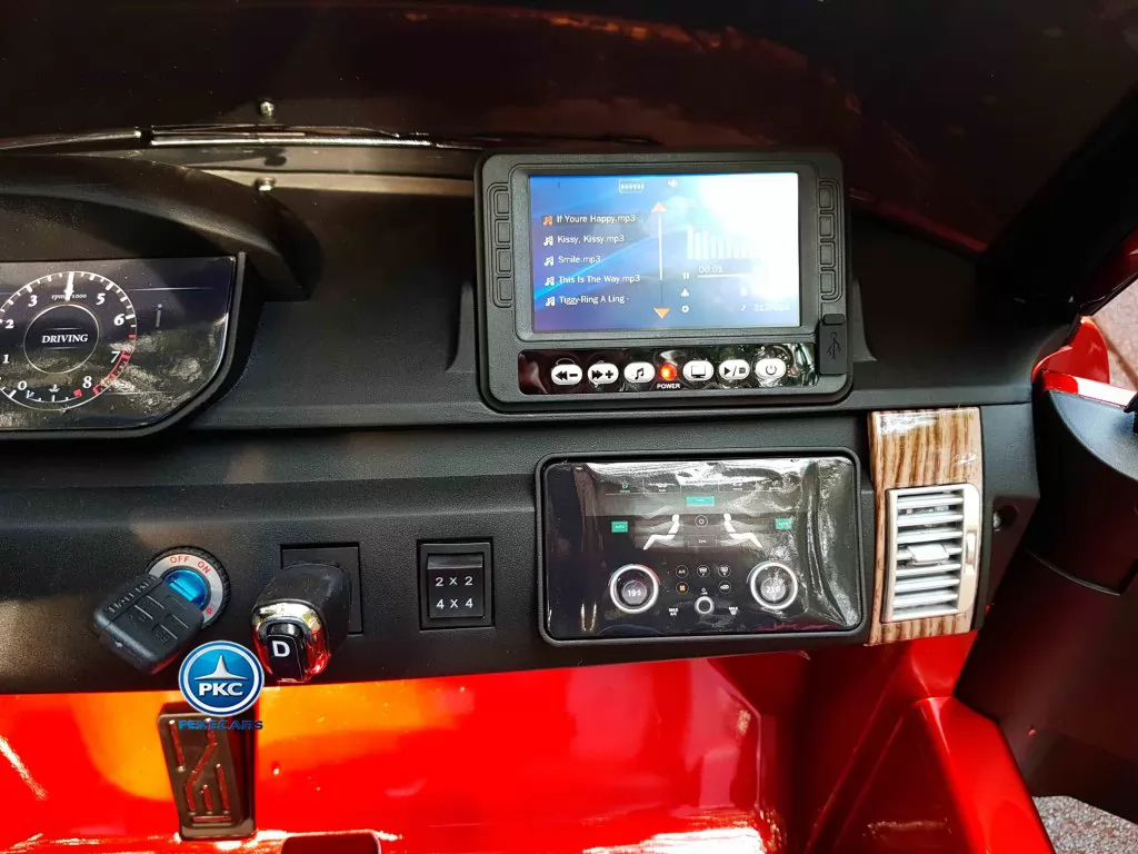 Land Rover Vogue 12V Rojo Metalizado vista pantalla mp4