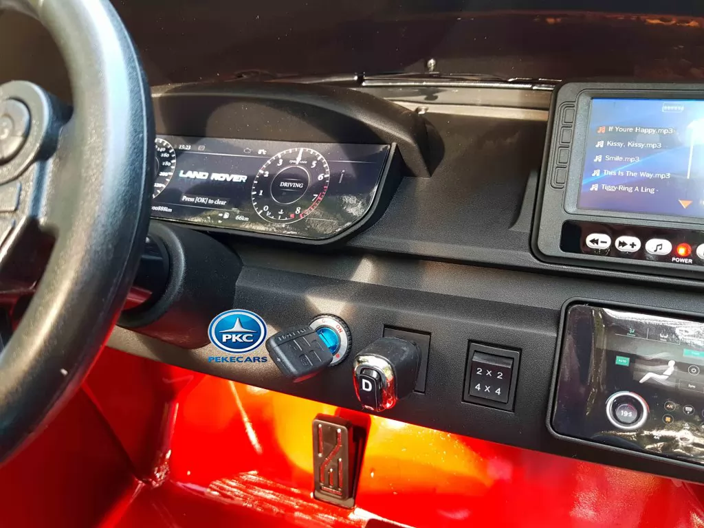Land Rover Vogue 12V Rojo Metalizado vista llave encendido