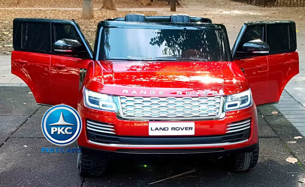 Land Rover Vogue 12V Rojo Metalizado vista de frente puertas abiertas