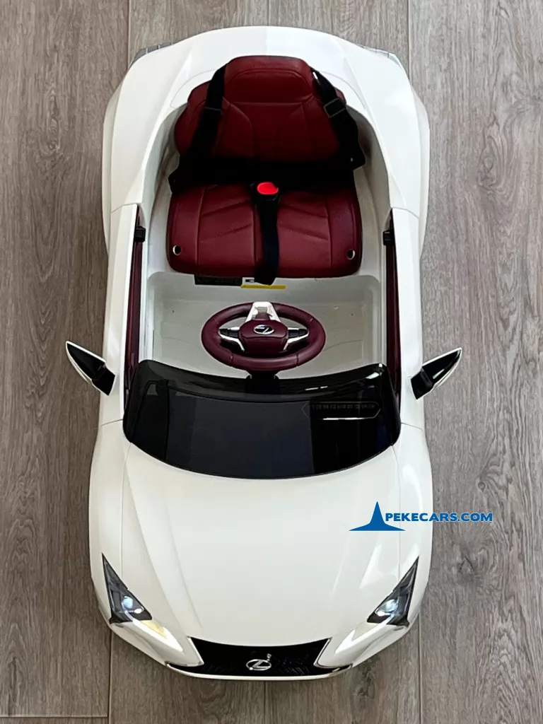 lexus lc 500 12v blanco coches electricos niños vista arriba