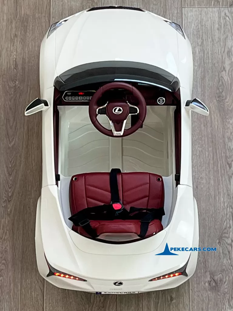 lexus lc 500 12v blanco coches electricos para niños vista detalle arriba