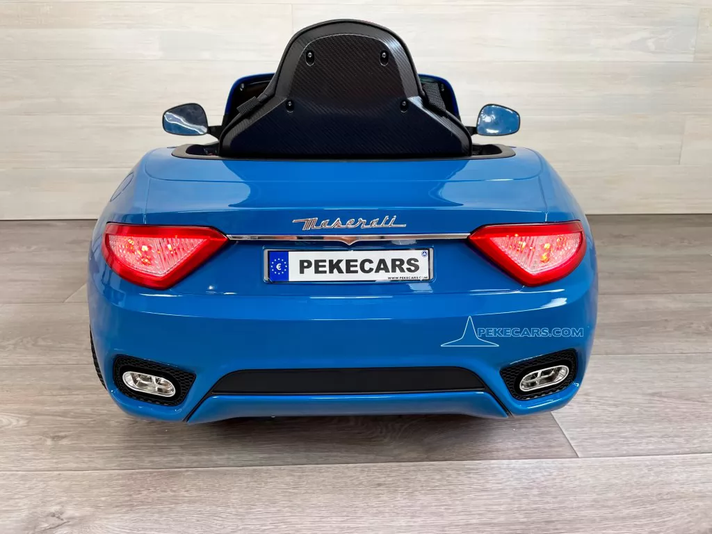 maserati gc sport azul metalizado coche electrico niños vista detras