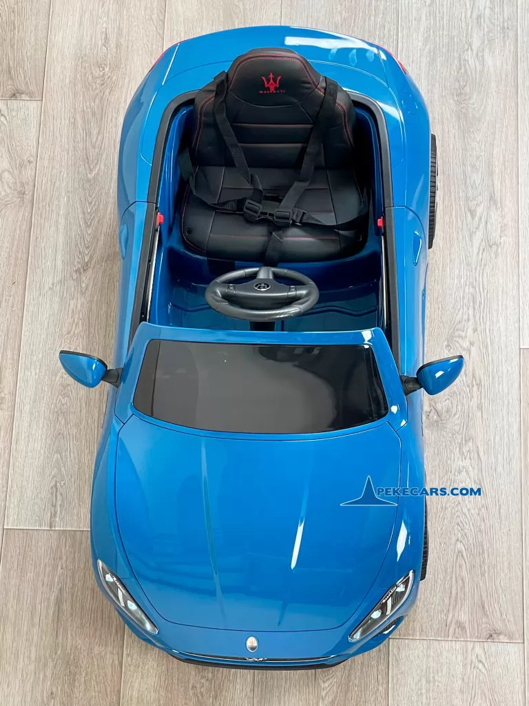 maserati gc sport azul metalizado coches electricos niños vista arriba