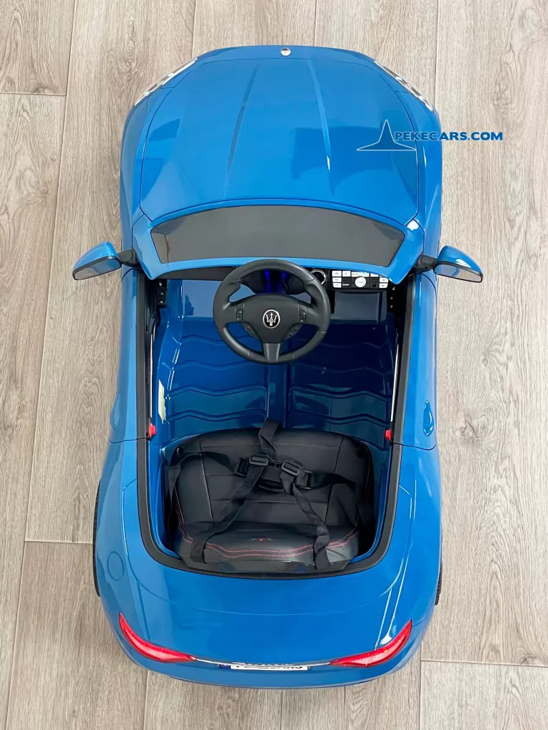 maserati gc sport azul metalizado coches electricos para niños vista arriba detalle