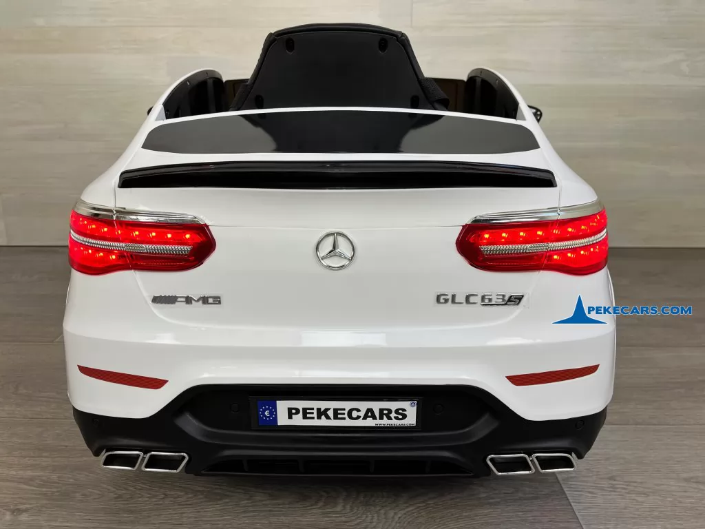 mercedes glc 63s mp4 blanco coche electrico niños vista trasera