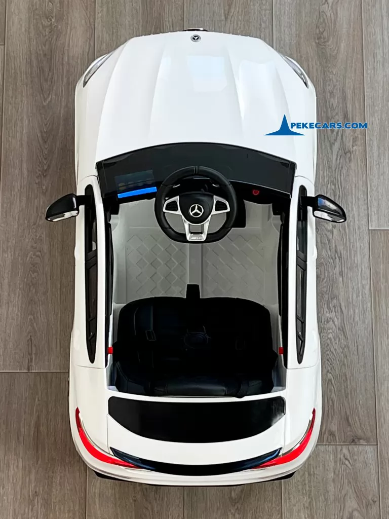 mercedes glc 63s mp4 blanco coches electricos para niños vista arriba detalle