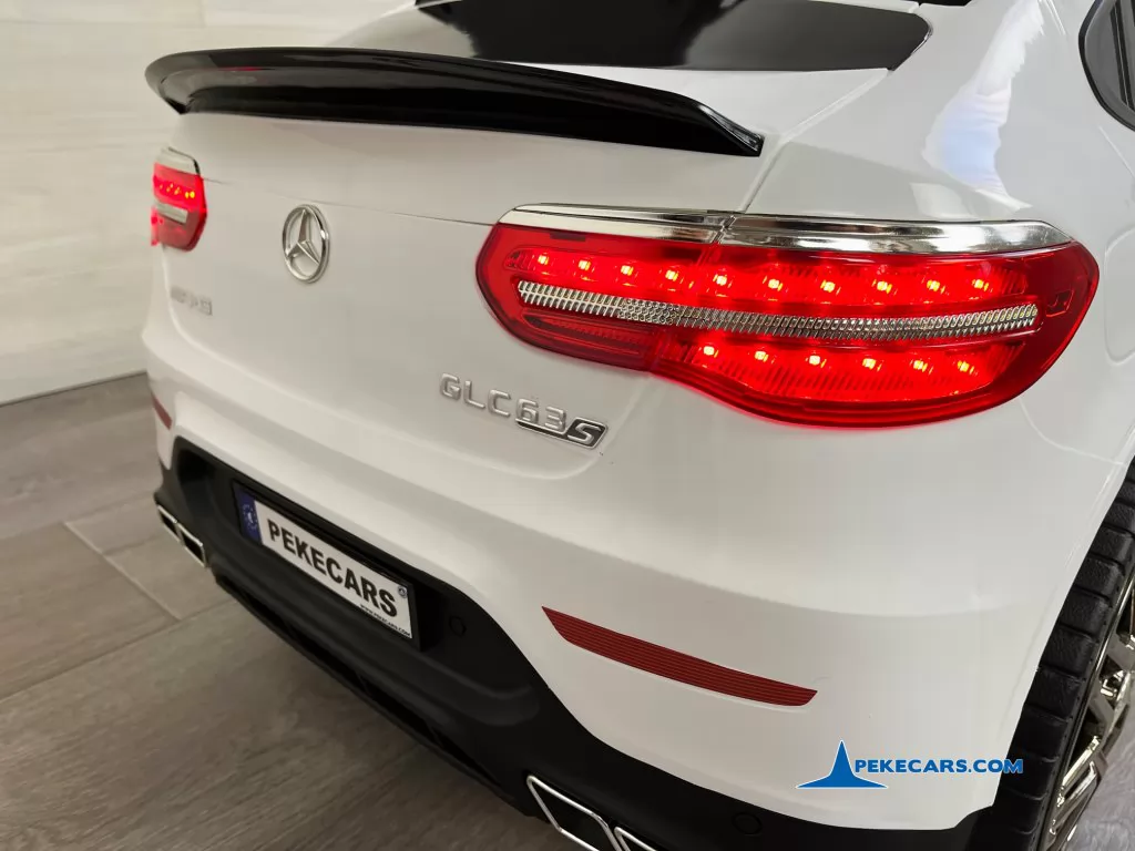 coche electrico niños mercedes glc 63s mp4 blanco luces traseras