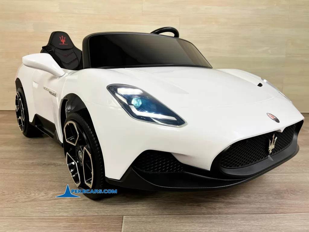 coches para niños maserati mc20 2 plazas blanco vista frontal derecha