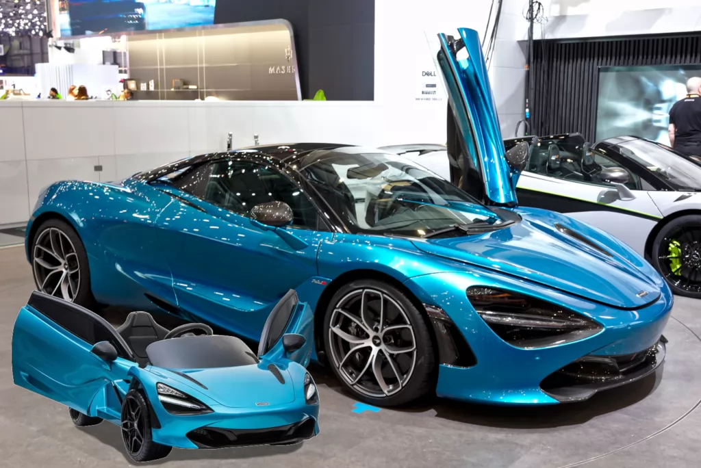 Mercedes McLaren para niños 720S 12V con MP4 Azul Pintado