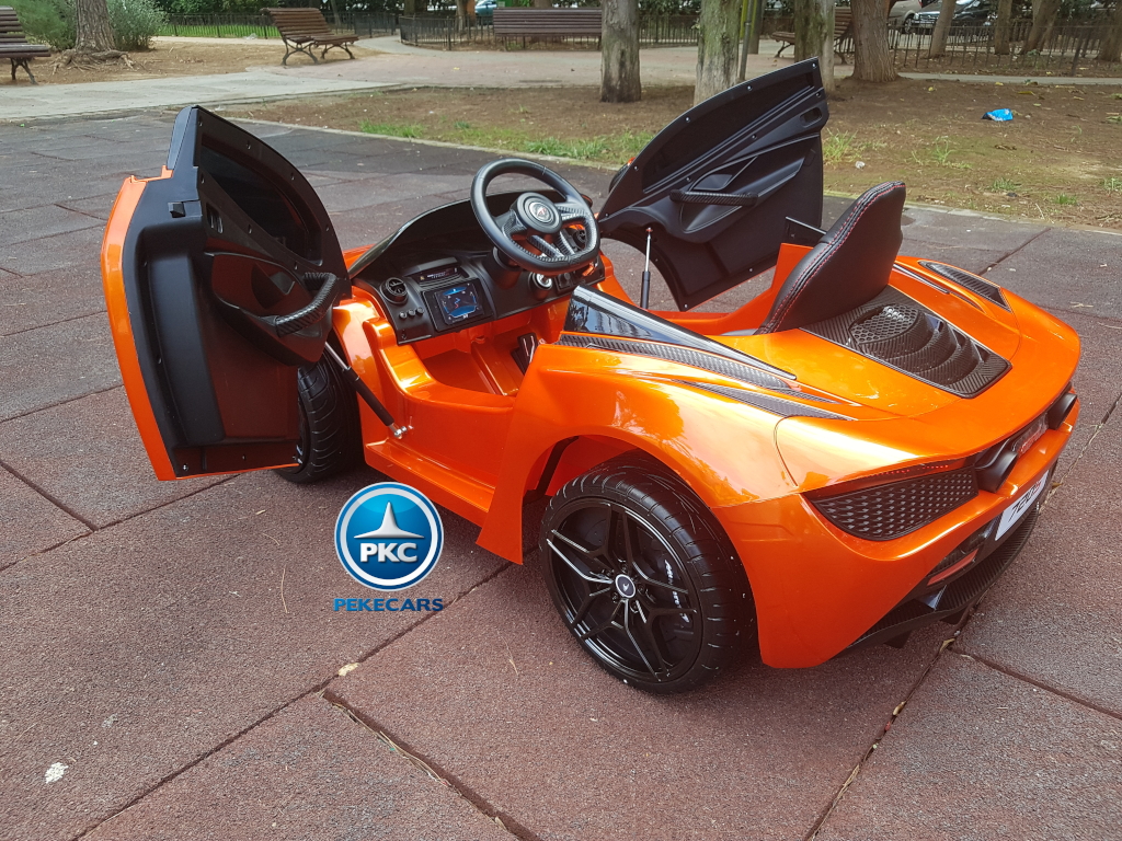 Mercedes McLaren para niños 720S 12V con MP4 Naranja Pintado