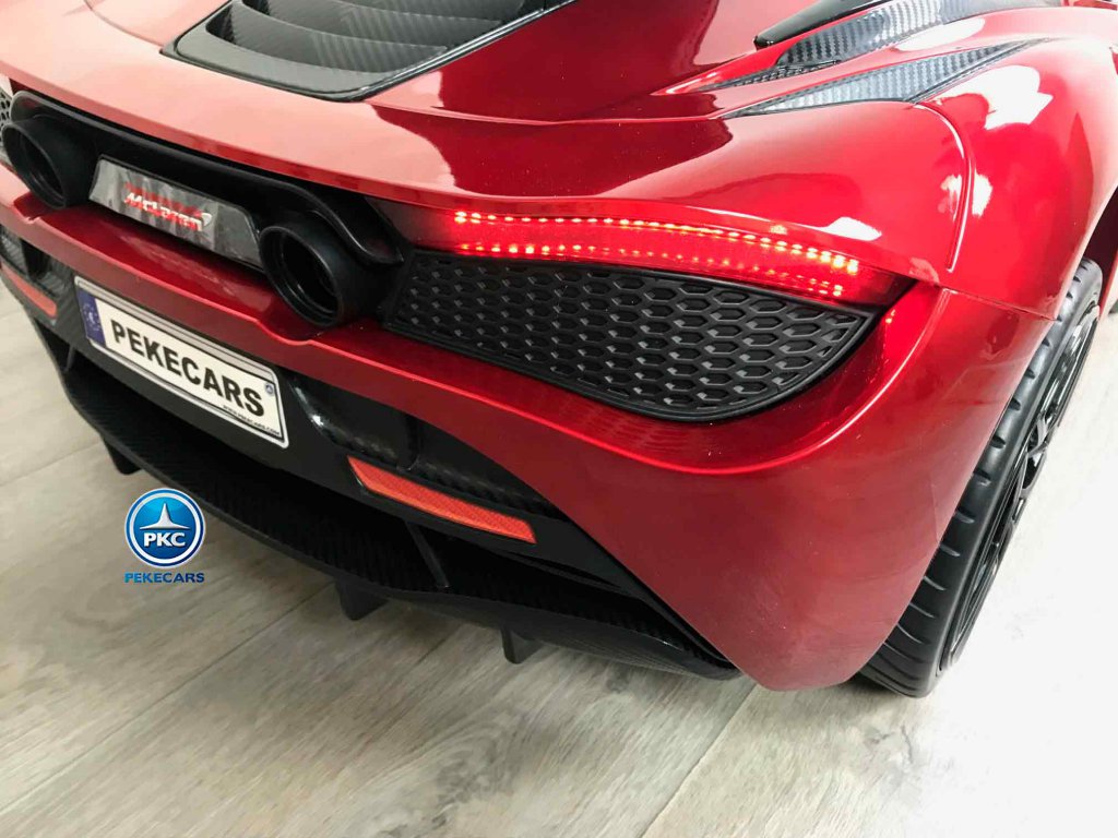 McLaren para niños 720S 12V con MP4 Rojo Pintado vista faro trasero