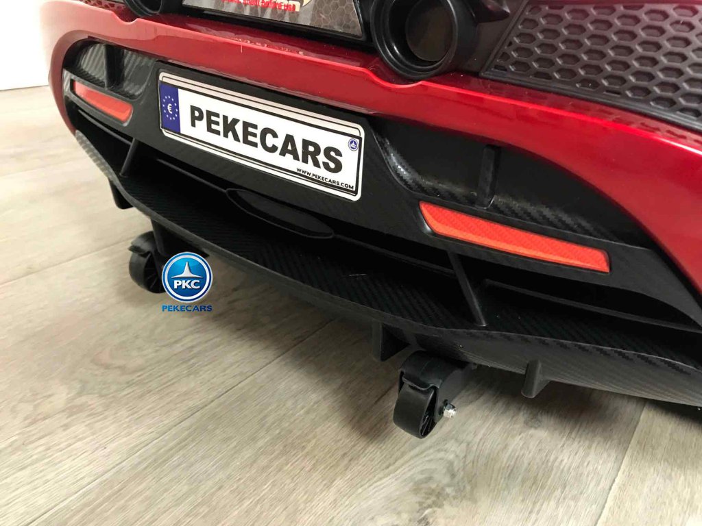 McLaren para niños 720S 12V con MP4 Rojo Pintado vista bajos traseros