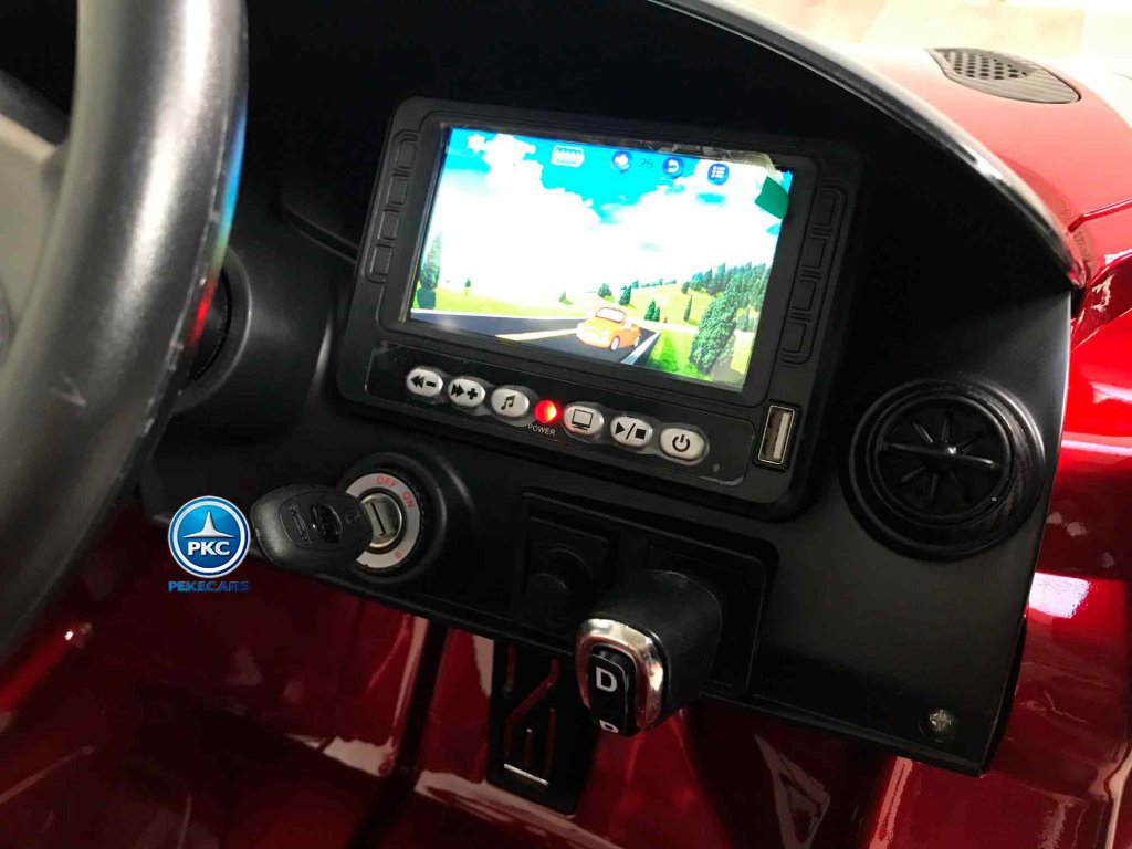 McLaren para niños 720S 12V con MP4 Rojo Pintado vista pantalla mp4