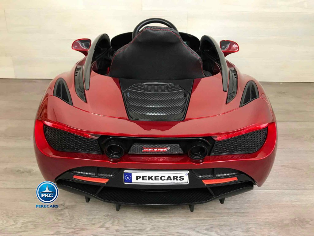 McLaren para niños 720S 12V con MP4 Rojo Pintado vista trasera