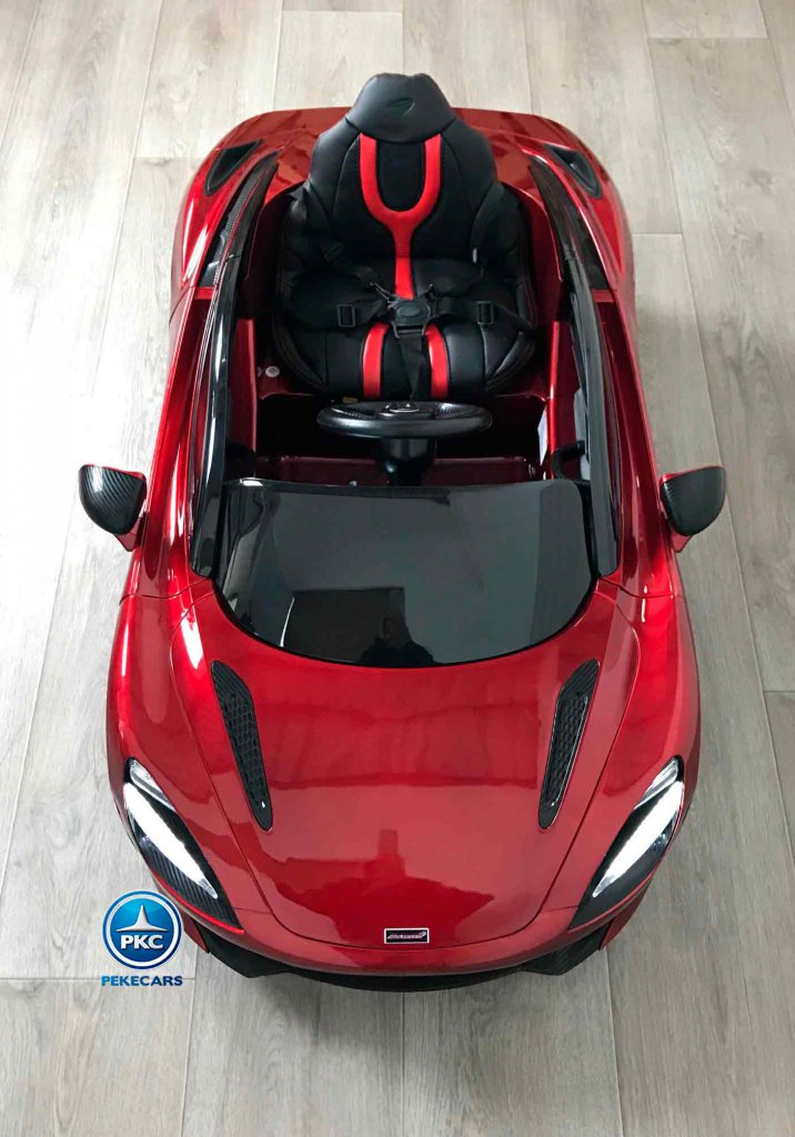 McLaren para niños 720S 12V con MP4 Rojo Pintado vista desde arriba