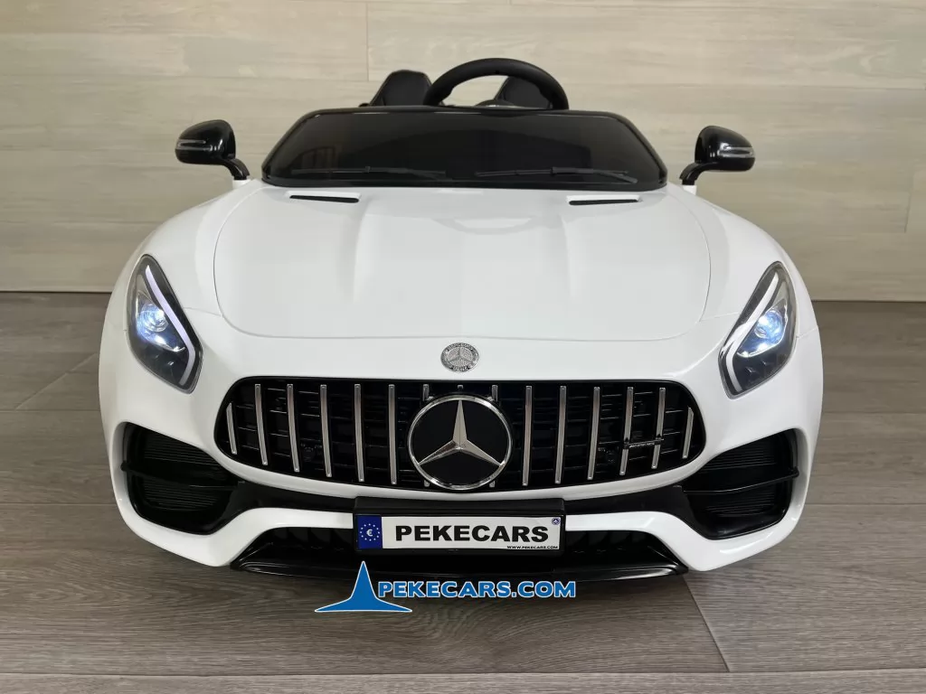 Coche electrico para niños Mercedes GT 12V Blanco 2 Plazas frontal