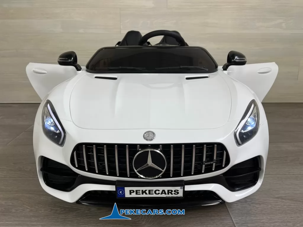 Coche electrico para niños Mercedes GT 12V Blanco 2 Plazas apertura de puertas
