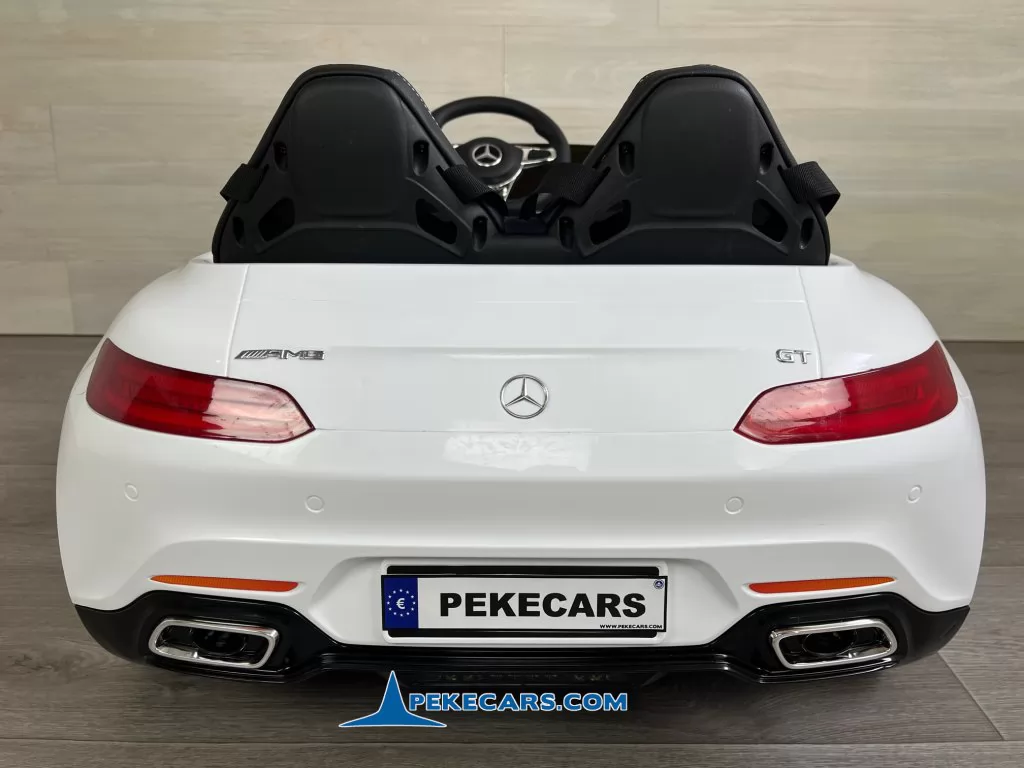 Coche electrico para niños Mercedes GT 12V Blanco 2 Plazas trasera