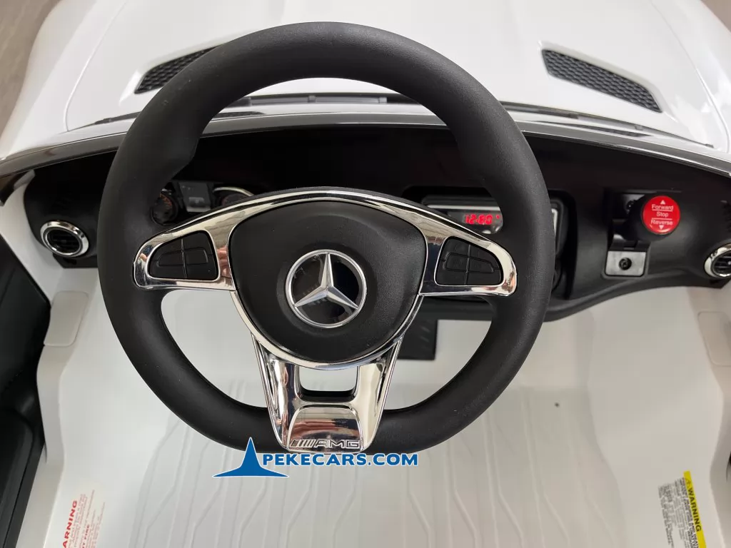 Coche electrico para niños Mercedes GT 12V Blanco 2 Plazas volante