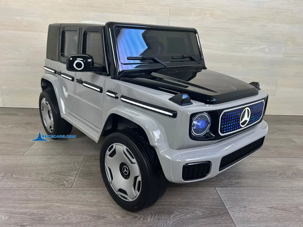 Mercedes benz EQG Gris metalizado coche electricos para niños lado izquierdo