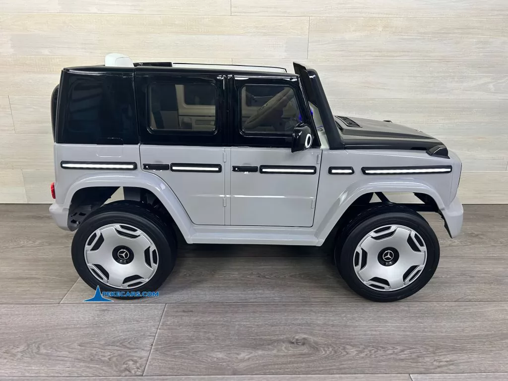 Mercedes benz EQG Gris metalizado coche electricos para niños vista izquierda