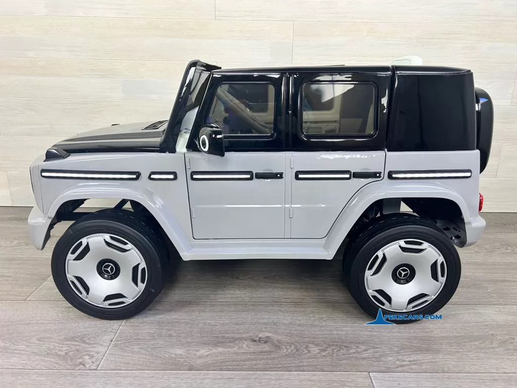 Mercedes benz EQG Gris metalizado coche electricos para niños vista lateral