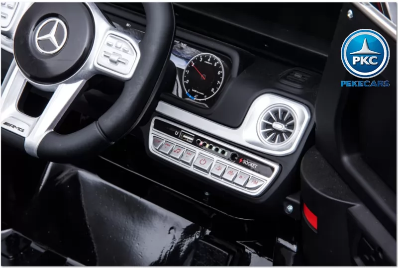 Todoterreno electrico para niños Mercedes G63 Plateado cabina