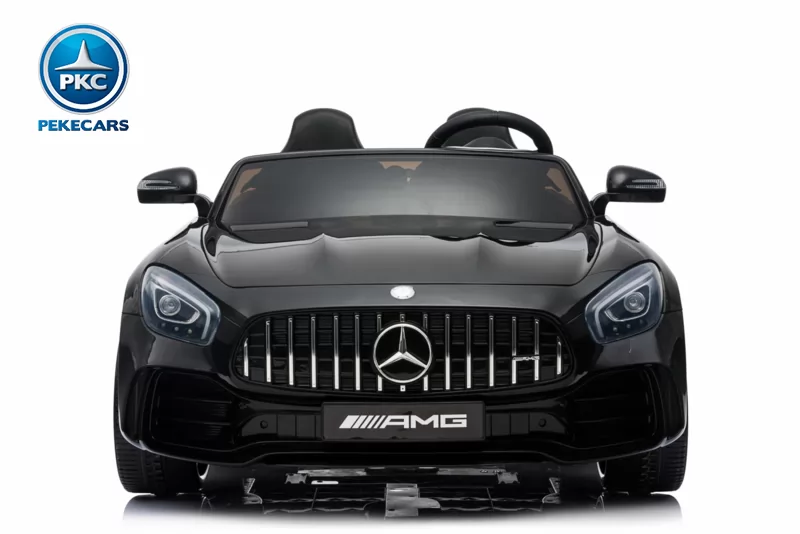 Coche eléctrico para niños Mercedes GTR 2 plazas Negro metalizado vista frontal