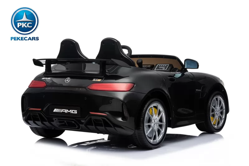 Coche eléctrico para niños Mercedes GTR 2 plazas Negro metalizado vista 3/4 trasera derecha