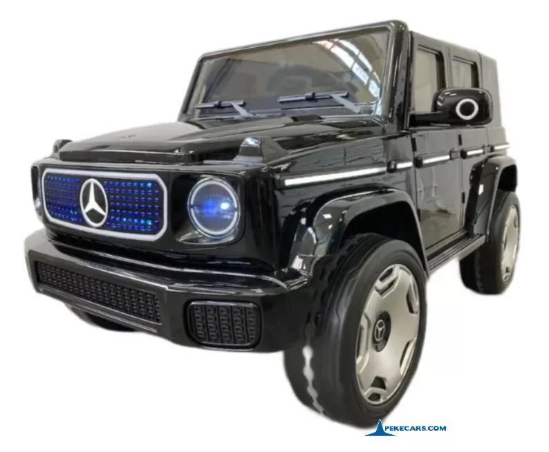 Mercedes benz EQG negro metalizado coche electricos para niños perspectiva