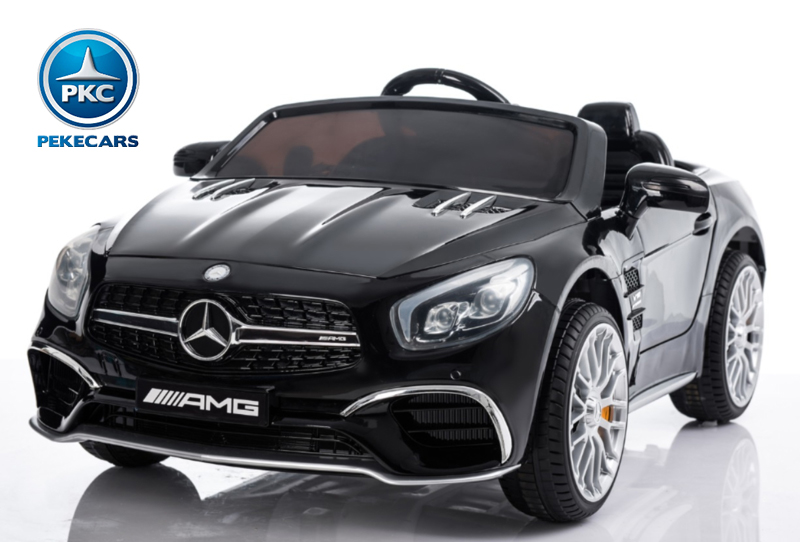 Coche eléctrico para niños Mercedes SL65 con MP4 Negro metalizado vista principal