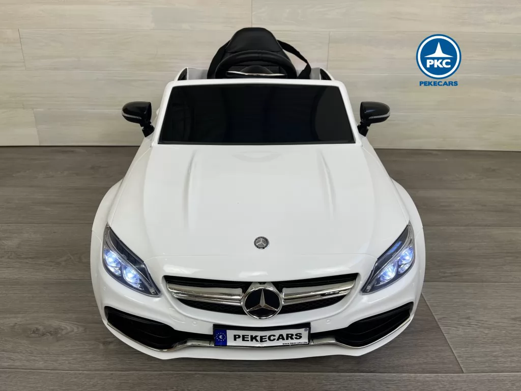 Coche electrico para niños Mercedes C63 Blanco frontal