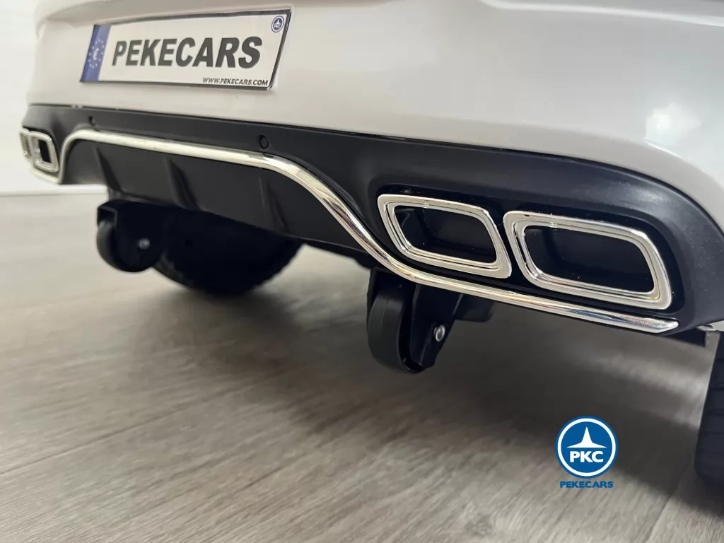 Coche electrico para niños Mercedes C63 Blanco ruedines