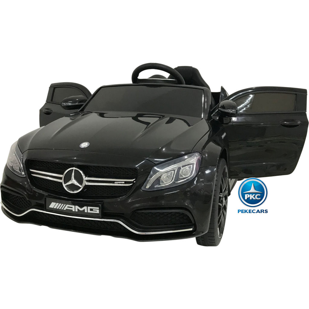 Coche electrico para niños Mercedes C63 Negro Metalizado vista principal